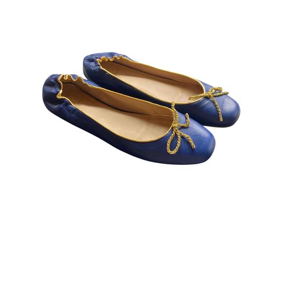 Lilly Pulitzer Women's Size 10M Bright Navy Blue Roped in Ballet Flats With Box - Picture 1 of 8